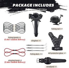 Bowfishing Catapult Slingbow Slingshot w/Fishing Reel Set Archery Bow Hunting