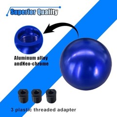 Car Round Ball Gear Shift Knob, Aluminum Alloy Gear Shift Stick Head for Blue