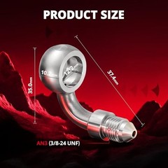 3AN Male to 12.2mm Banjo Stainless Steel Brake Hose AN3-12.2mm 90 Degree