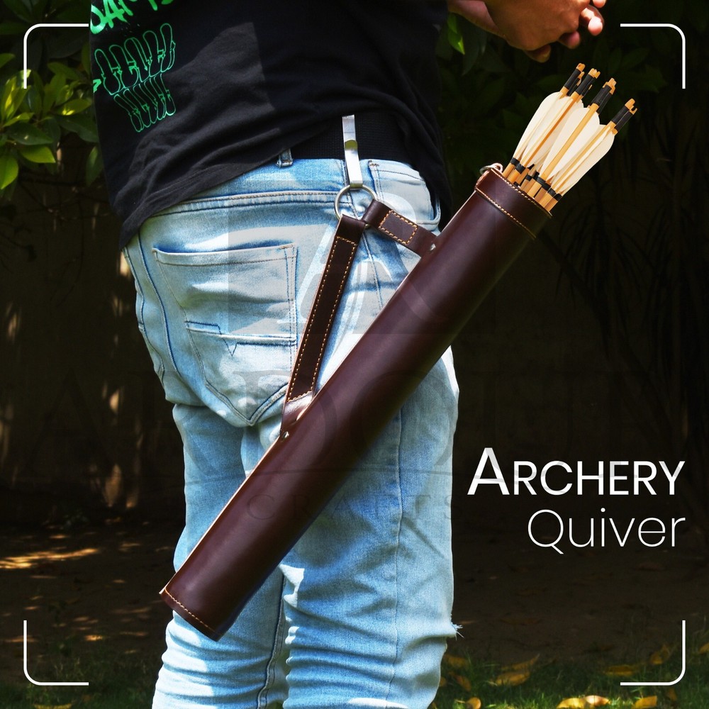 Back/Side Arrow Quiver Genuine Leather Arrow Holder Traditional Handmade Quivers