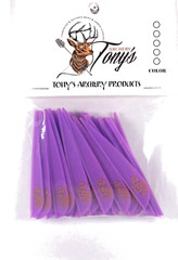 Tonys 3» Archery Vanes All New Super Wave Vane Purple 50PK TNYSWVP3343G