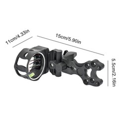Archery Compound Bow Sight 5 Pin 0.019″ Optical Fiber Micro Adjustable Hunting