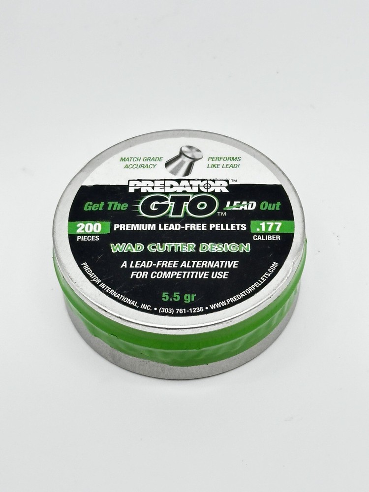JSB PREDATOR GTO 200 Count Lead-Free WAD Cutter 5.5gr .177 Caliber Pellets