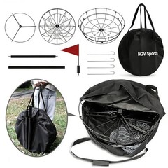 PRO Disc Golf Basket,Heavy Duty 24 Chain Portable Target with 50in-Black