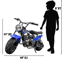 XtremepowerUS Pro-Series 99cc Mini Dirt Bike Gas-Power 4 Stroke Pocket Ride Blue