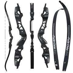 62″ Takedown Recurve Bow ILF Right Hand Bow 25-60lbs Archery Hunting Competition