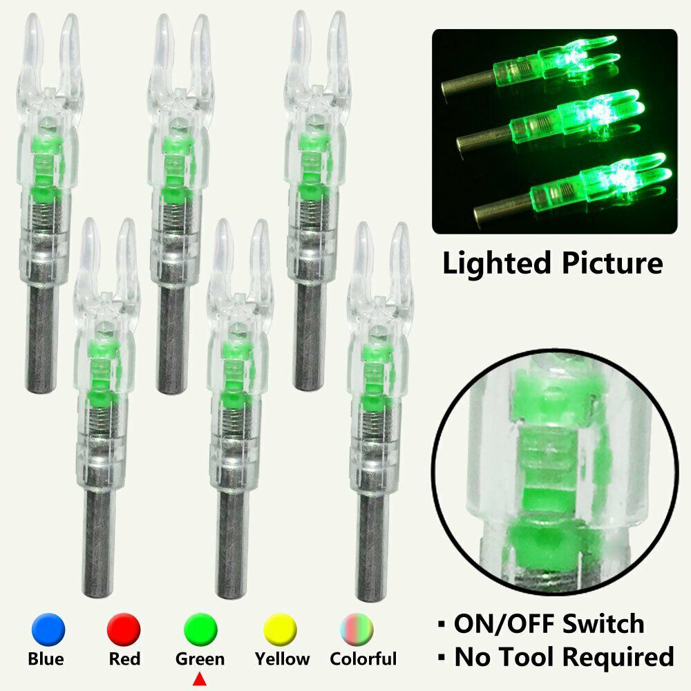 LED Lighted Nocks 6.2mm Shooting Archery For Compound Bow Hunting Arrow Nocks