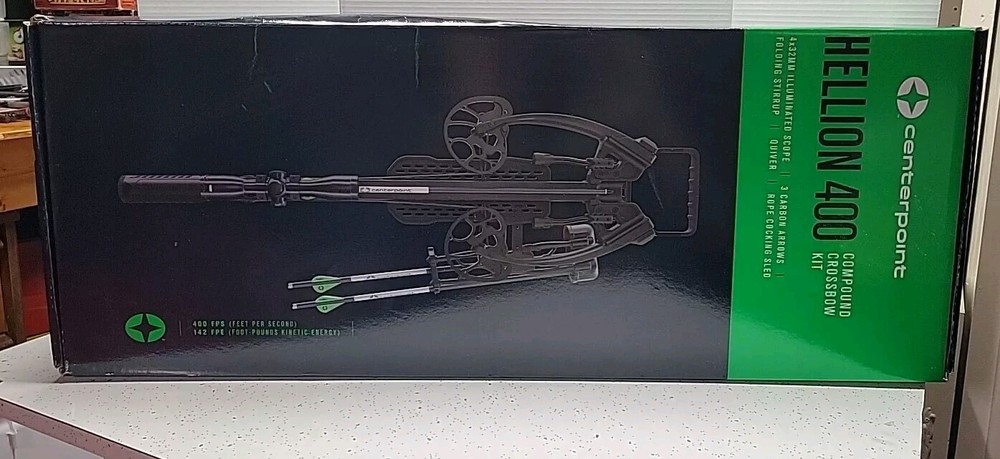 Centerpoint Hellion 400 Crossbow – Black – C0009 – Compound Crossbow Kit New