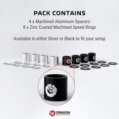 High-Performance Skateboard Aluminum Spacer & Zinc Speed Rings – 12 Count Set