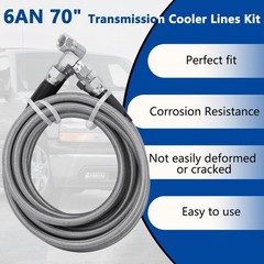 6AN 70 Inch GM Chevy Transmission Cooler Hose Line Kit Heavy Duty TBI