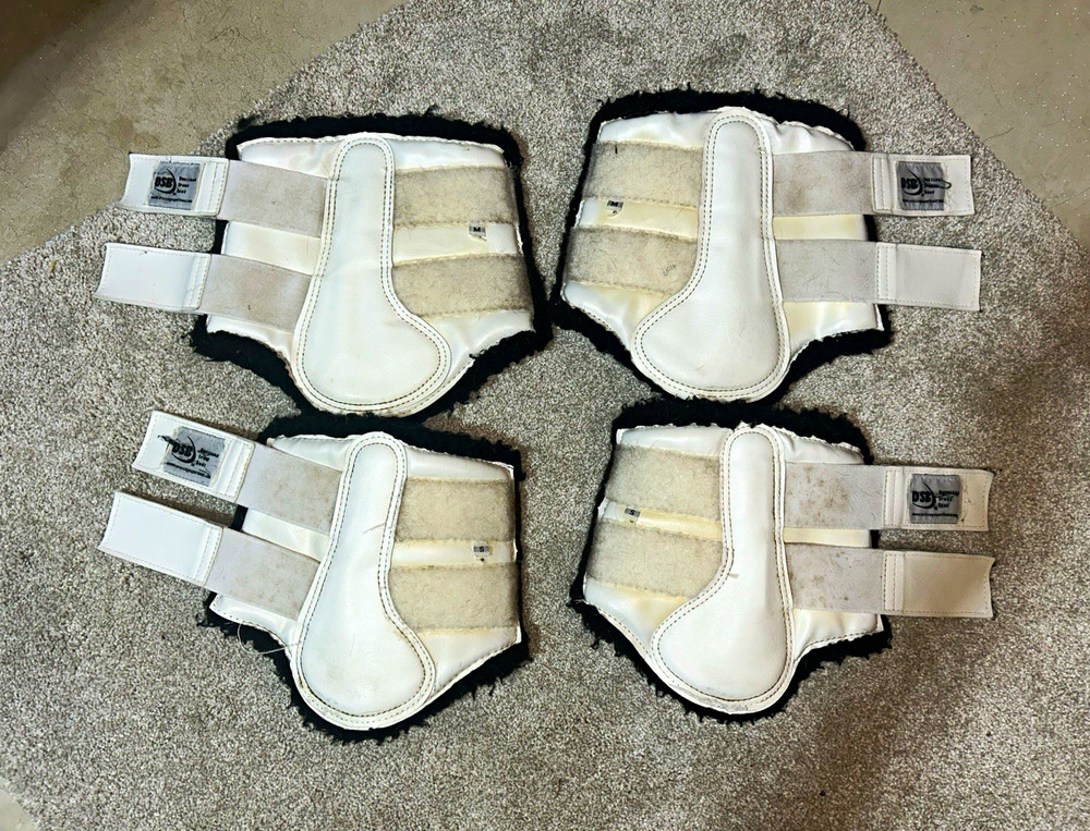 Dressage Sport Boot (DSB) Set of 4 White w/ Black Lining Small/Medium