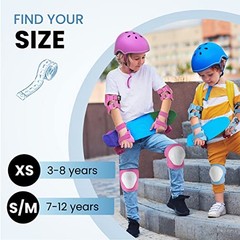 99FLIPS 6pcs Complete Set 3-12 Years- Knee Pads Elbow XS – 3-8 Years LIGHT BLUE