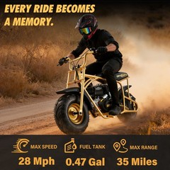 Oryxearth Golden War Bike 99CC Mini Bike 4-Stroke Gas PoweredCollector’s Edition