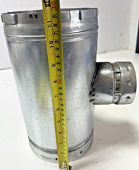 Gas Vent Tee 6 in. 3 in, 6ET-3 Aluminum Alloy and Galvanized Steel