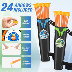 2 Pack Bow and Arrow for Kids, LED Light up Archery Set with 24 Suction Cup Arro