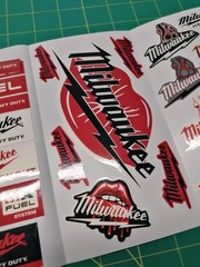 Milwaukee Hard Hat & Toolbox Sticker Pack – 30+ Waterproof Vinyl Stickers