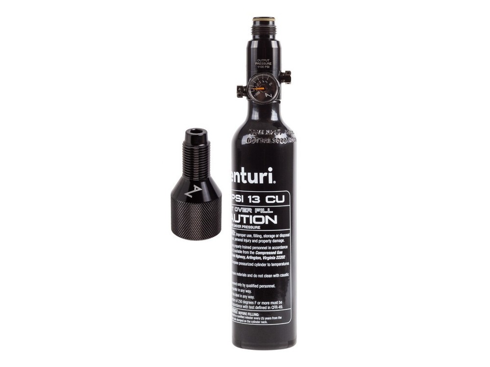 AIR VENTURI 3000psi 13ci PCP Tank & Valve 1100psi Set w/ CO2 Bulk-Fill Adapter