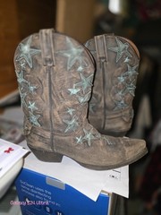 Colt Ford Western Equestrian Boots Brown Star Design women’s Size 12