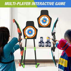 2 Pack Bow and Arrow for Kids, LED Light up Archery Set with 24 Suction Cup Arro