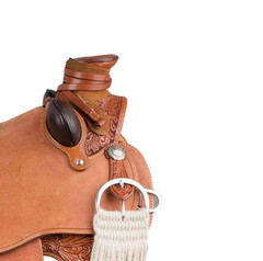 Western Hand Floral Tooled Roping Trail Saddle Leather Ranch Work Pleasure Horse