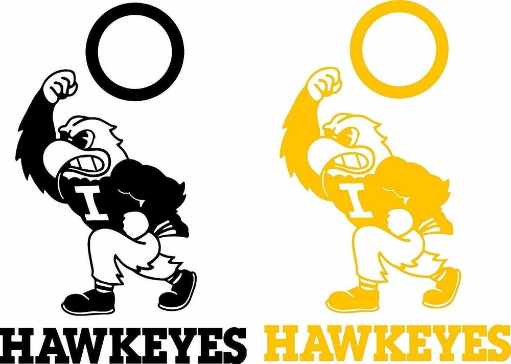 Iowa Hawkeyes Cornhole Set of 8 Vinyl Decals Free Window Decals