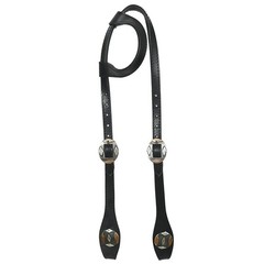 HS Hilason Horse Genuine Leather One Ear Headstall Bridle GS Concho Black