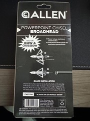 Allen Powerpoint Chisel Tip Broadheads 100 Gr 3 Pk Fixed Blade Crossbow Compound