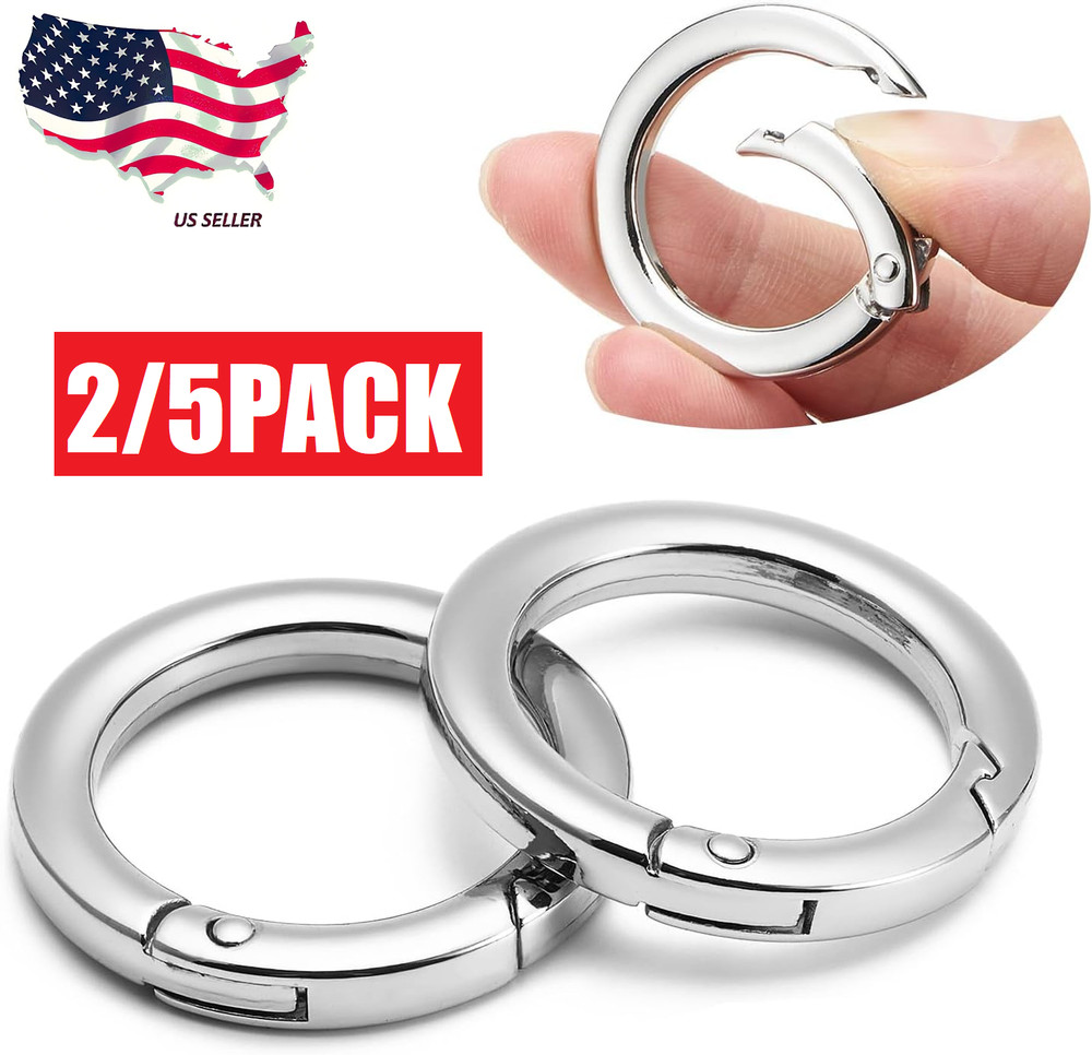 5Pcs Spring O Ring Open Key Leather Bag Strap Pendant Buckle Snap Clasp Clip USA