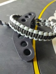 Silver and Dark charcoal gray Paracord Bow wrist strap Bling Sling FREE SHIP