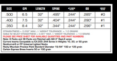 Carbon Express Arrows Maxima Sable RZ Selects Shafts 12-Pack – SPINE – 400