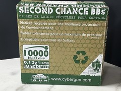 Soft Air CyberGun 10,000 Second Chance Recycled 0.12g 6mm Earth Green BBS Rounds