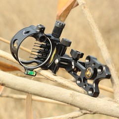 Compound Bow Sight 7 Pin (.019) Archery Micro Adjustable Optical Fiber Hunting