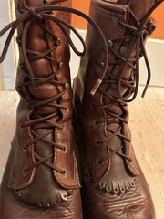 Vintage Packer Boots Brown Women’s Size 10 Lace-Up Kiltie Western Aztec Stitch