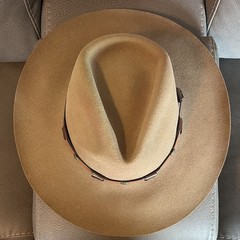 Bailey Tan 100% Wool Felt Western Cowboy Hat Brown Leather Band Size 7 1/8