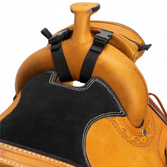 Challenger Pebbled Brown Leather Hand-Tooled Saddle Pommel Bag 102QSA07