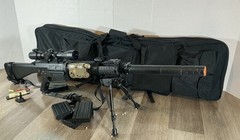 SR25-MK110 Airsoft AEG DMR, Several Accessories, Case Included