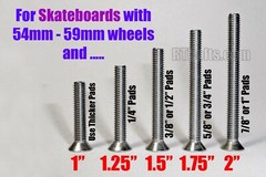 Truck Hardware • 2” for Skateboard or Longboard • No Rust Stainless Screws Bolts