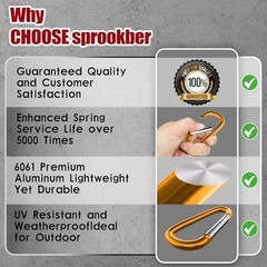 4″ & 5″ Extra Large Aluminum Carabiner D Ring, Caribeener 4 inch yellow-4″