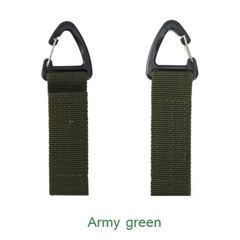 2 Pcs Tactical Webbing Belt Military Molle Key Hook Carabiner Buckle Strap Lot