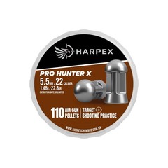 HARPEX Pro Hunter X 110 Count MAGNUM Domed 5.5mm .22 Caliber Airgun Pellets