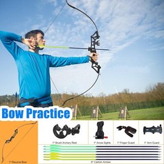40lbs BowFishing Combo Archery Recurve Bow Arrow Bottle Fishing Reel Set Adult