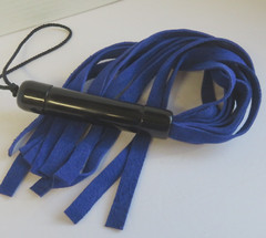 Flogger 20.5″ Royal Blue Suede Lash Flogger Black Rubber Handle 12 Lash Flogger