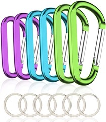 Versatile 3″ Aluminum D-Shape Carabiner Clips – 6-Pack for Outdoor and Daily Use