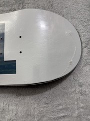 New Real Logo Skateboard Deck White Blue Art Graphic Skateboarding Street 8.25