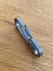 Titanium Carabiner Clip, EDC Keychain, Key Ring, Silver/Grey, 2.55in/65mm Length