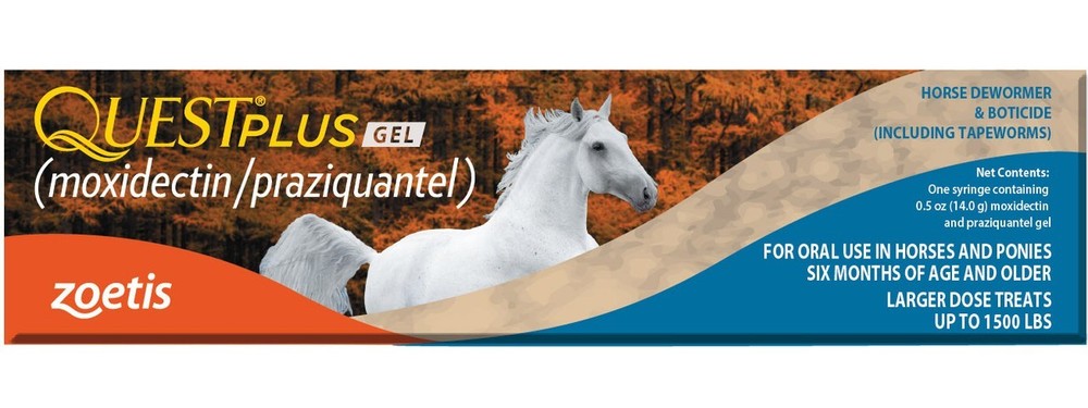 Zoetis Quest Plus Gel Moxidectin/Praziquantel Horse Dewormer 0.5oz