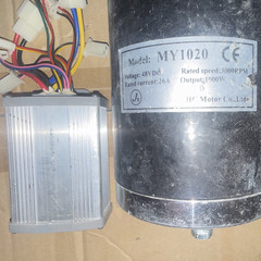 MY1020 48V 1000W 3000RPM Electric Scooter Motor w/ Controller & Throttle Grip