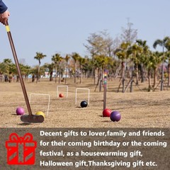 Deluxe 8 Players Croquet Set with 32In Regulation | 28In Standard Size Rubber