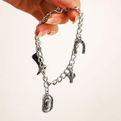Cowgirl Jewelry Cowgirl Boot Hat Cactus Horseshoe Bracelet Vintage Silver