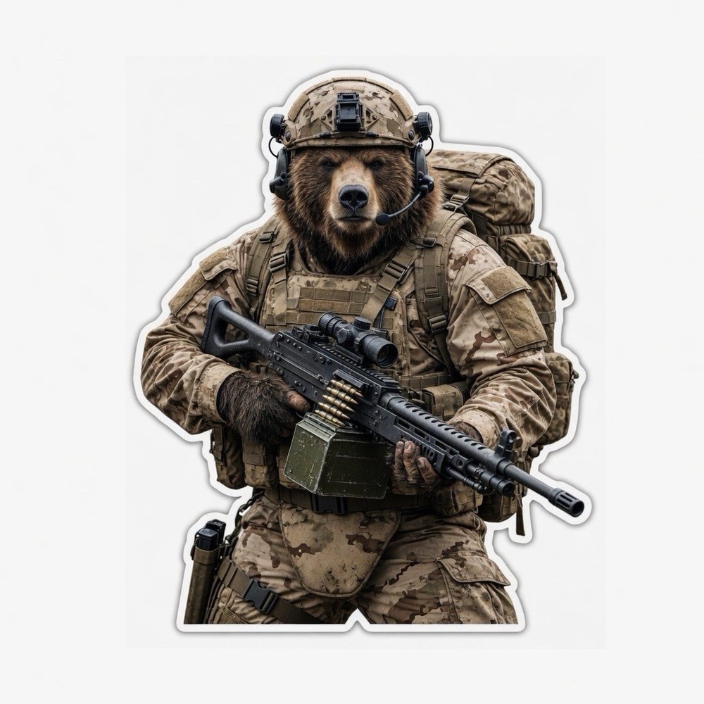Tactical Military Bear Operator Sticker AR Decal Army Navy Special Ops Recon